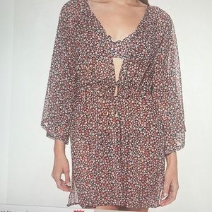 NWT Sanctuary Chiffon Floral Swim Coverup. S